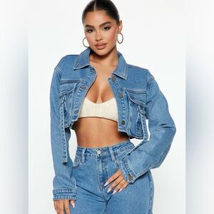Cropped denim jean jacket
